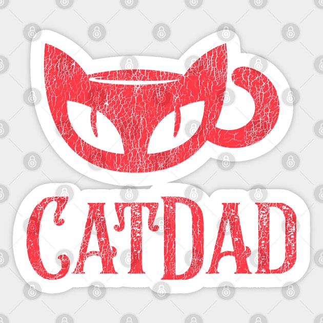 Cat Dad Vintage Distressed Look Sticker by Funkrafstik